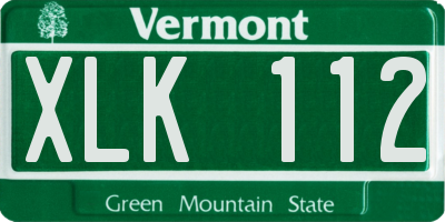VT license plate XLK112