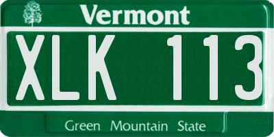 VT license plate XLK113