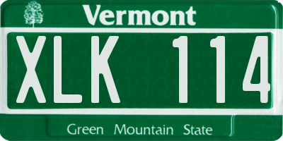 VT license plate XLK114