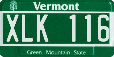 VT license plate XLK116