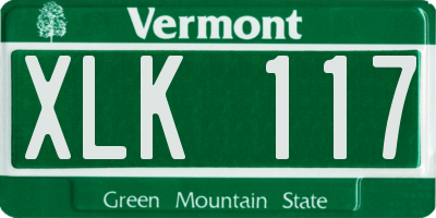 VT license plate XLK117