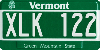 VT license plate XLK122