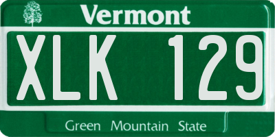 VT license plate XLK129