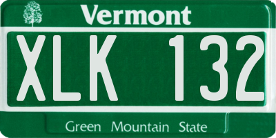 VT license plate XLK132