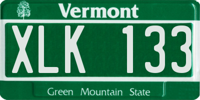 VT license plate XLK133