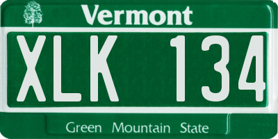 VT license plate XLK134