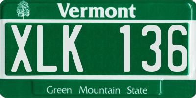 VT license plate XLK136