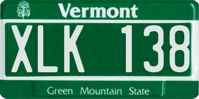 VT license plate XLK138