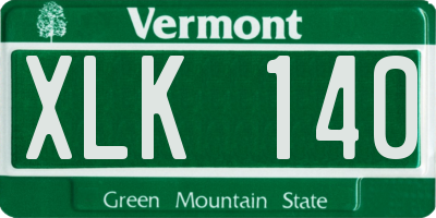 VT license plate XLK140