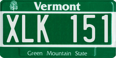 VT license plate XLK151
