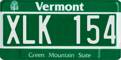 VT license plate XLK154