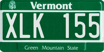 VT license plate XLK155