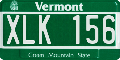 VT license plate XLK156