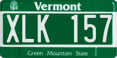 VT license plate XLK157