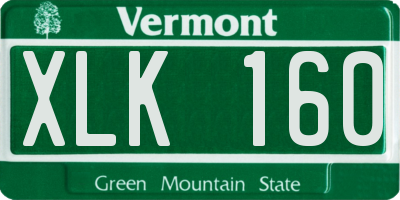 VT license plate XLK160