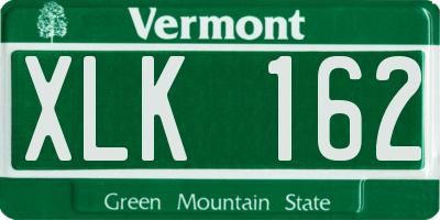 VT license plate XLK162