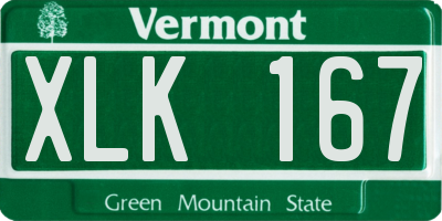 VT license plate XLK167