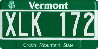 VT license plate XLK172