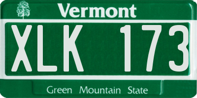 VT license plate XLK173