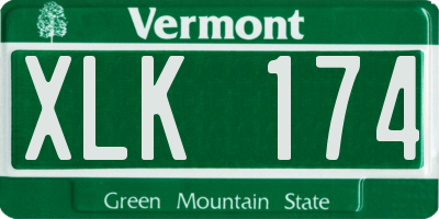 VT license plate XLK174