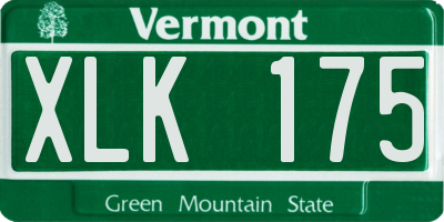 VT license plate XLK175