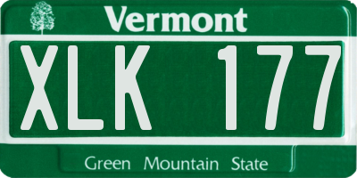 VT license plate XLK177