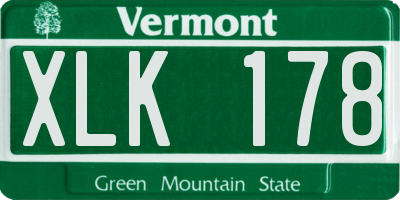 VT license plate XLK178
