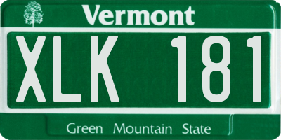VT license plate XLK181