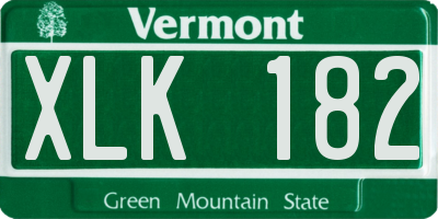 VT license plate XLK182