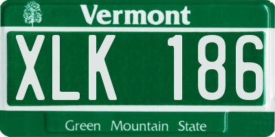 VT license plate XLK186