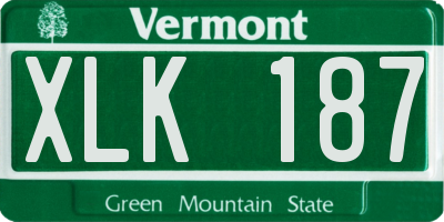VT license plate XLK187