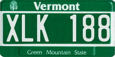 VT license plate XLK188
