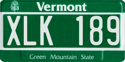 VT license plate XLK189
