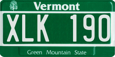VT license plate XLK190