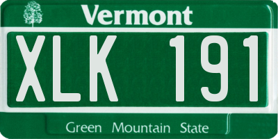 VT license plate XLK191