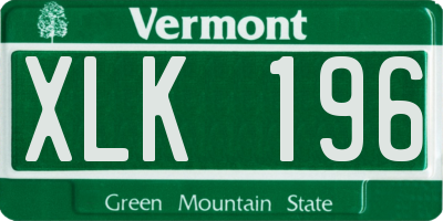 VT license plate XLK196