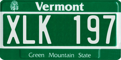 VT license plate XLK197
