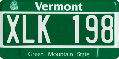 VT license plate XLK198