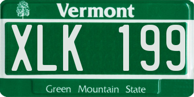 VT license plate XLK199