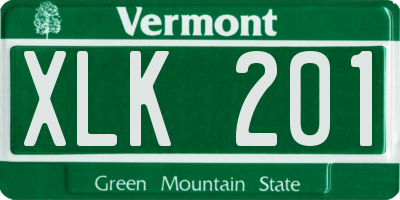 VT license plate XLK201