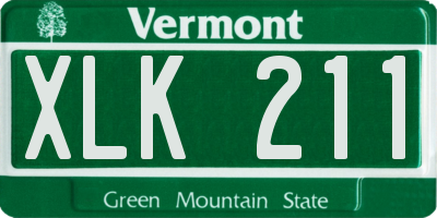 VT license plate XLK211