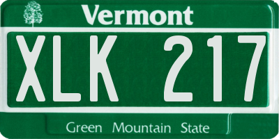 VT license plate XLK217
