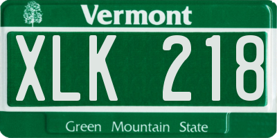 VT license plate XLK218