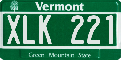 VT license plate XLK221