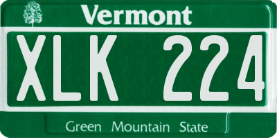 VT license plate XLK224