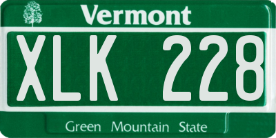 VT license plate XLK228