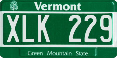 VT license plate XLK229