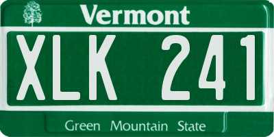 VT license plate XLK241