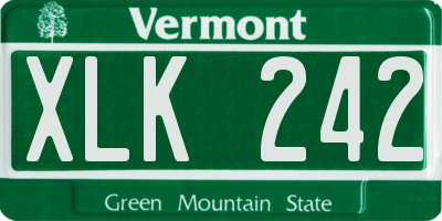 VT license plate XLK242