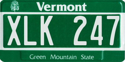 VT license plate XLK247
